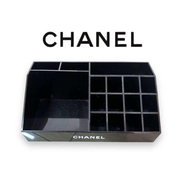 Chanel Makeup Organizer Storage Box With 12 Slots & Compartments Black - Picture 3 of 3